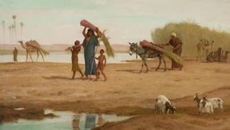 Moteris ne�a cukranendres prie Nilo; Frederick Trevelyan Goodall (1875)